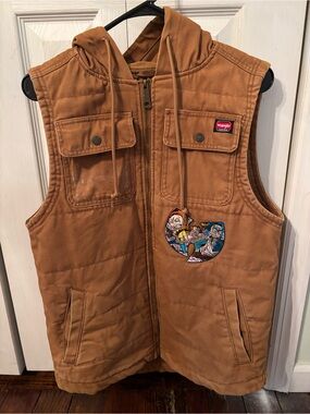 Wrangler Workware Hooded Work Vest with Graphic Patch-Size Med